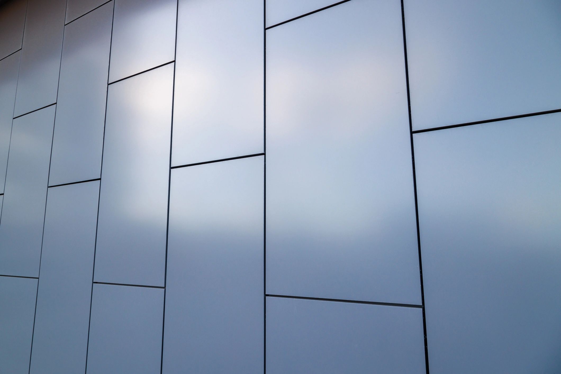Metal panel cladding texture in blue-gray