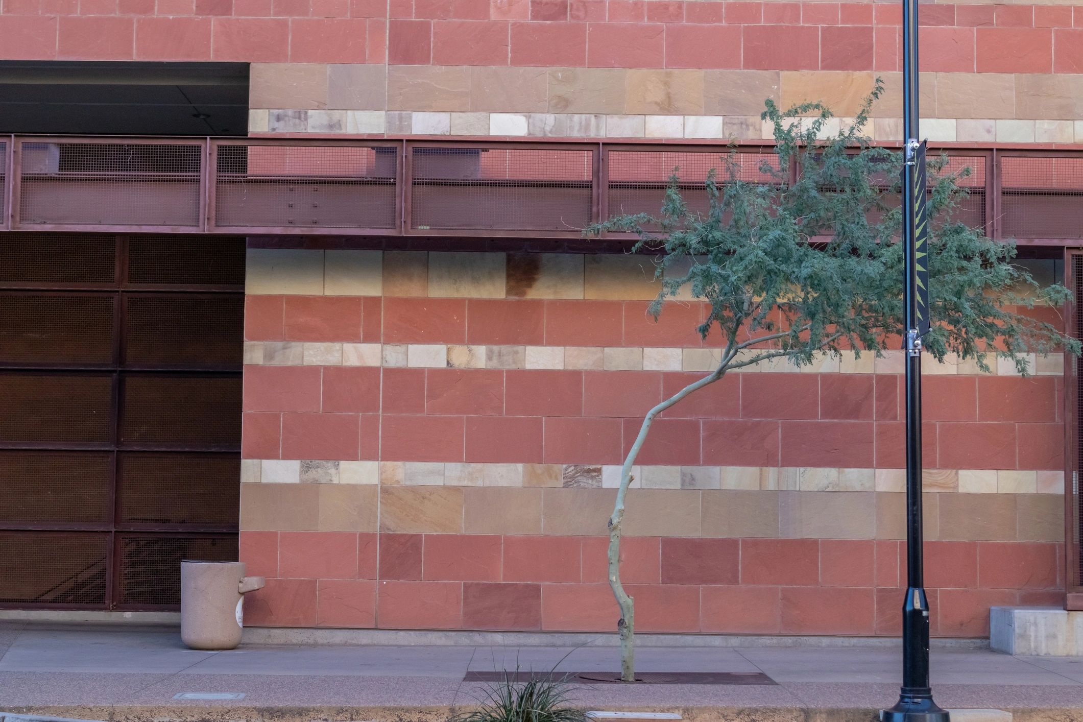 Textured stone wall exterior detail