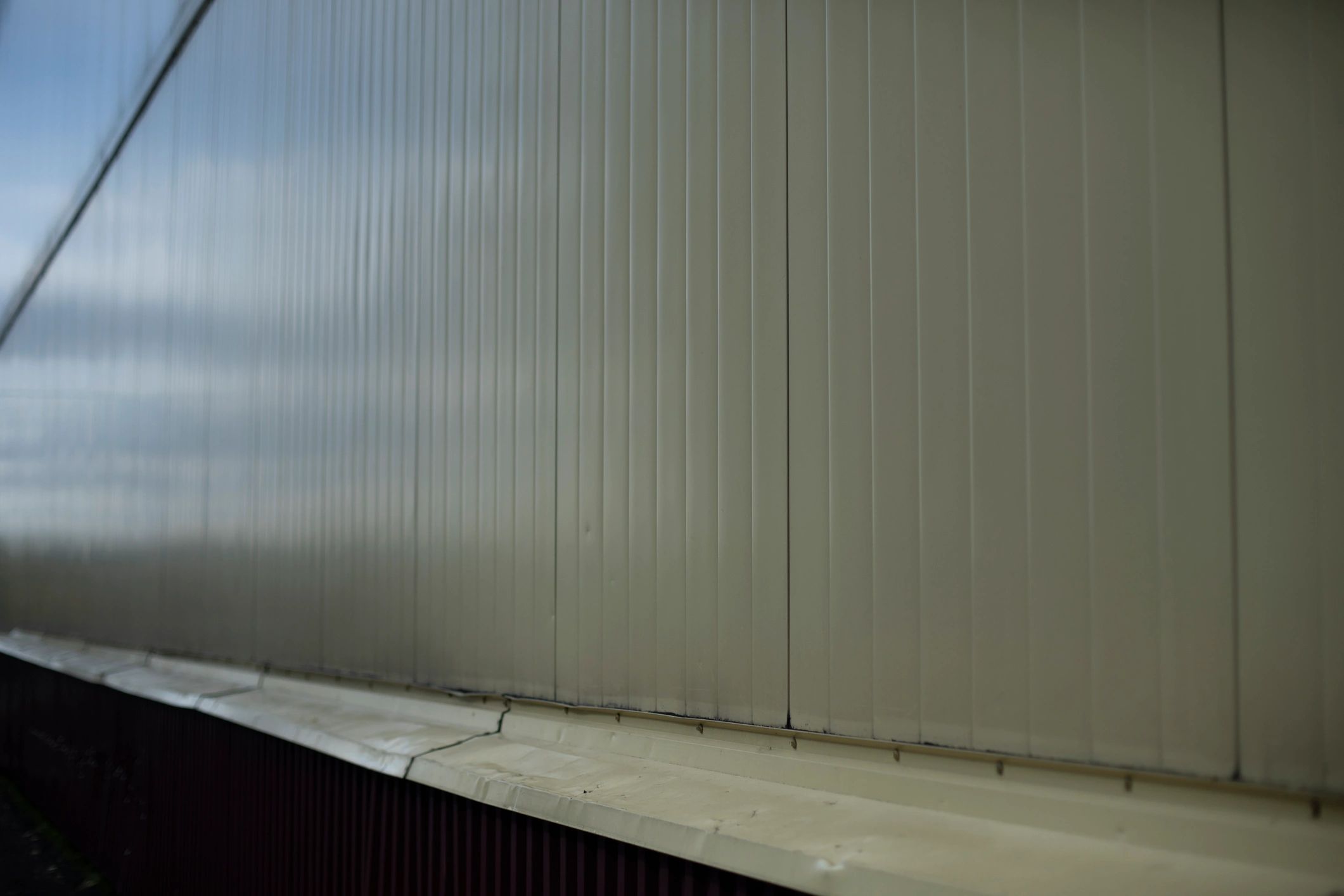 Exterior wall cladding detail with rectangular panels