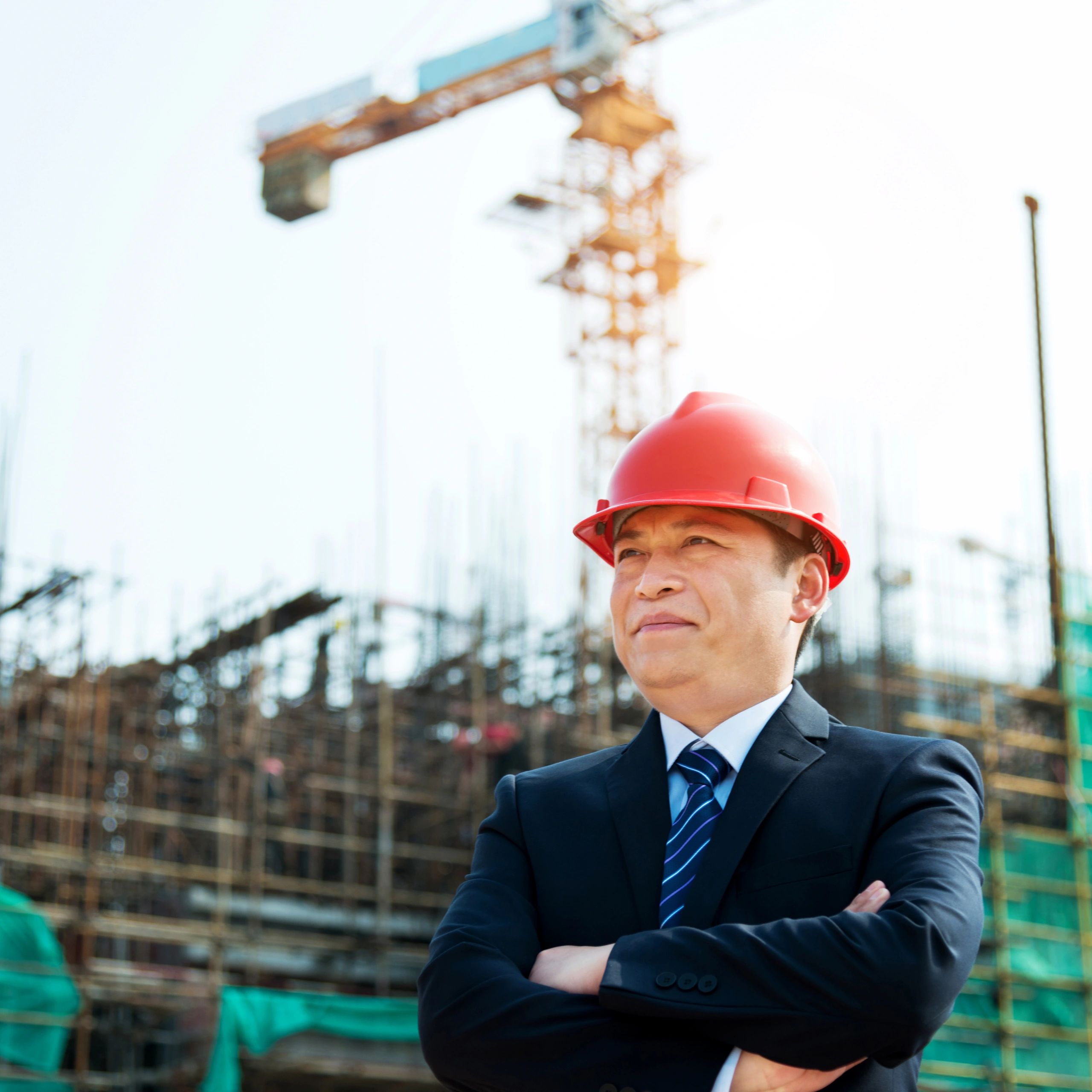 Portrait of an architect at a building site